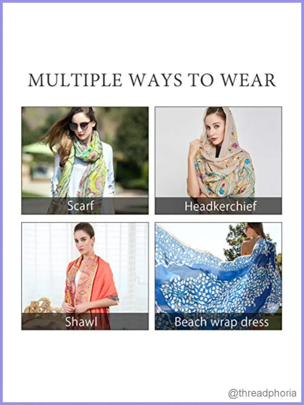 Polyester Satin Silk Plaid Long Shawl Wrap Fashion Scarf All Season